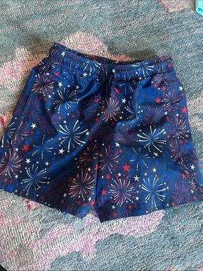 Kids DSG Navy Patriotic Fireworks Swim Shorts